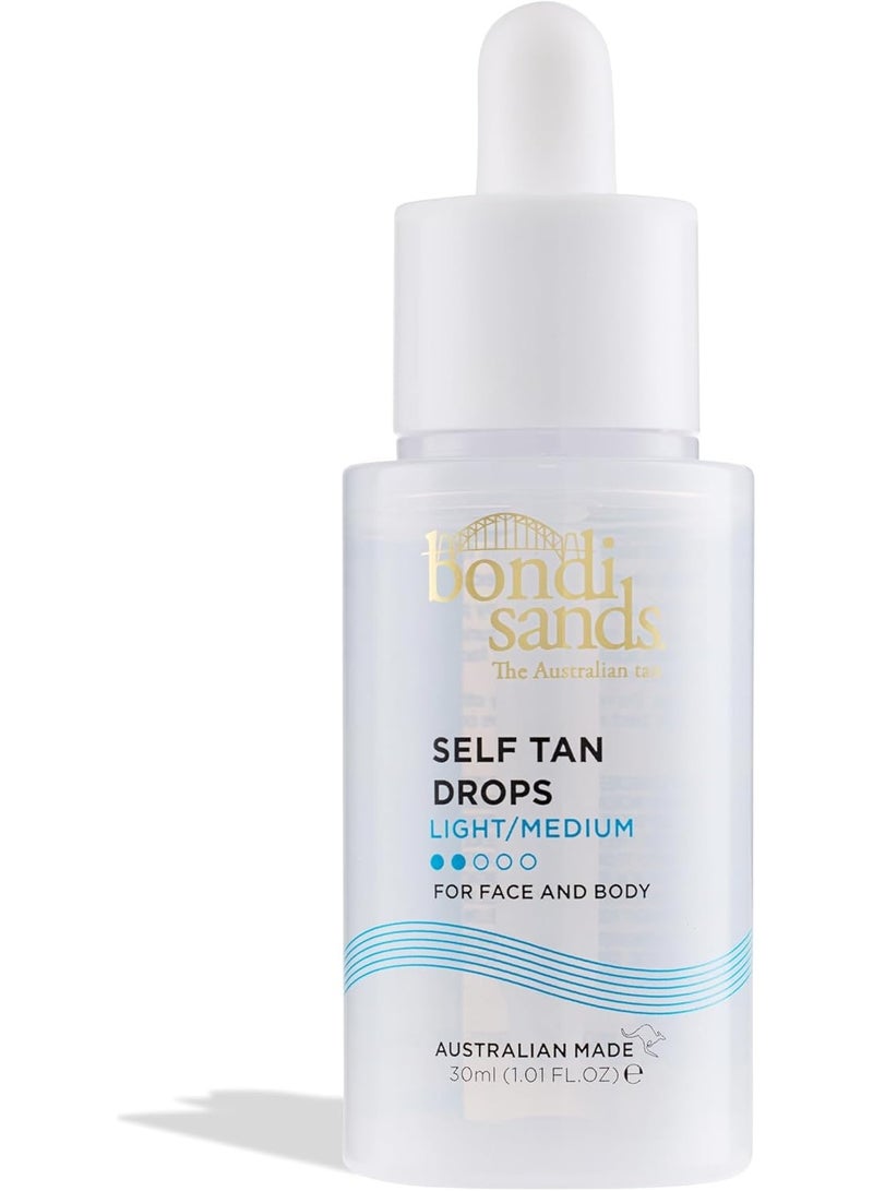 BONDI SANDS Self Tanning Face Drops Light/Medium 30ml – Custom Glow Drops - Image 1